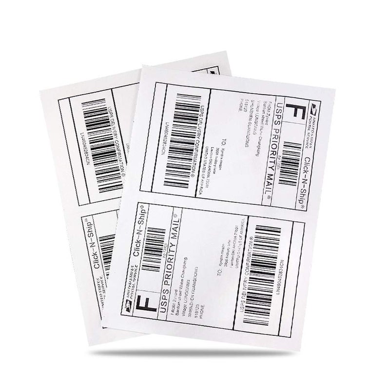 RBHK 8.5" x 5.5" Half Sheet Self Adhesive Shipping Labels for Laser or Inkjet Printer (1000 Labels) - Image 4